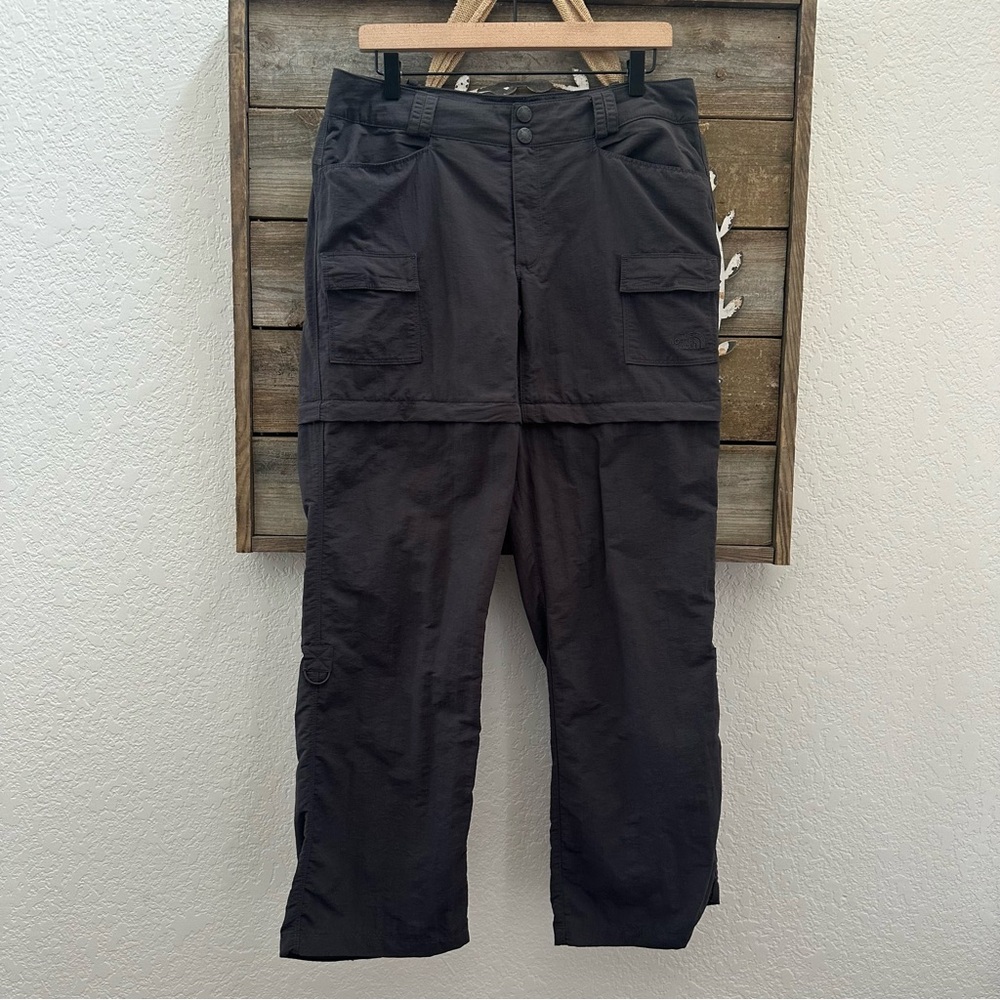 The North Face Dark Gray Zip Off Hiking Cargo Outdoor Pants size 12